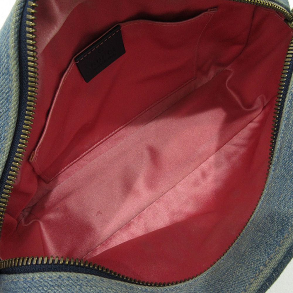 Gucci Chain Bag Denim Marmont Pearl Blue Shoulder Gg - Picture 5 of 10